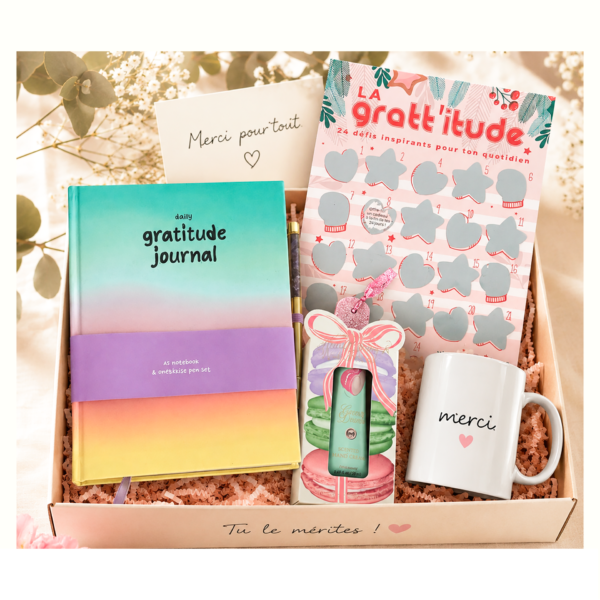 Kit de gratitude femme à composer : une délicate attention pour dire merci après un service rendu.