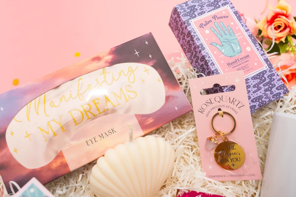 box cadeau amie avec masque de Sommeil, Crème Mains, Éponges de Maquillage