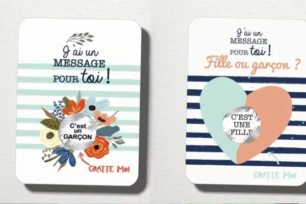 Surprise grossesse : carte à gratter fille ou garçon