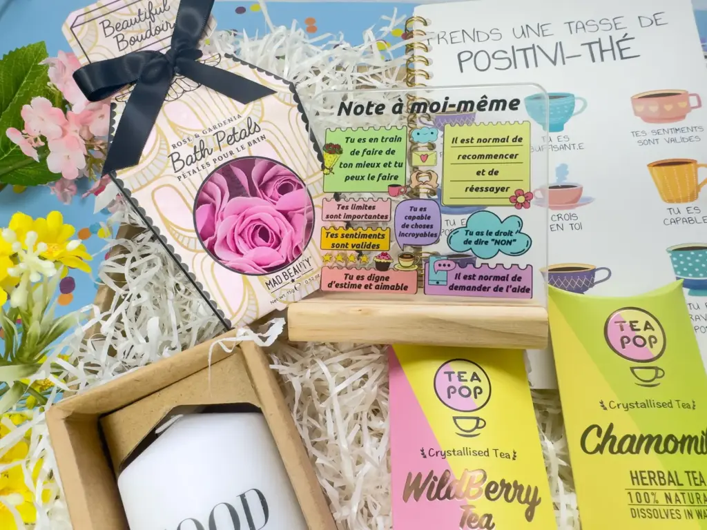 Un coffret cadeau good vibes personnalisé pour une femme difficile qui a déjà tout