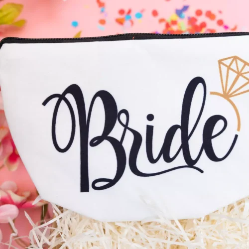 cadeau pochette à cosmétiques avec message BRIDE