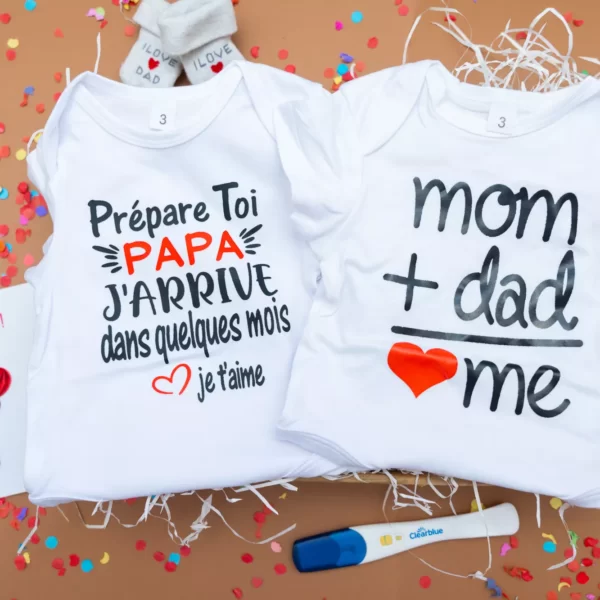 Kiribou - Body Bébé "Prépare-toi Papa, J’arrive" Pour Annonce Grossesse Originale - Taille 0-6 Mois