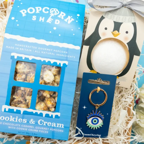 box cadeau noël avec pop corn cockies & cream