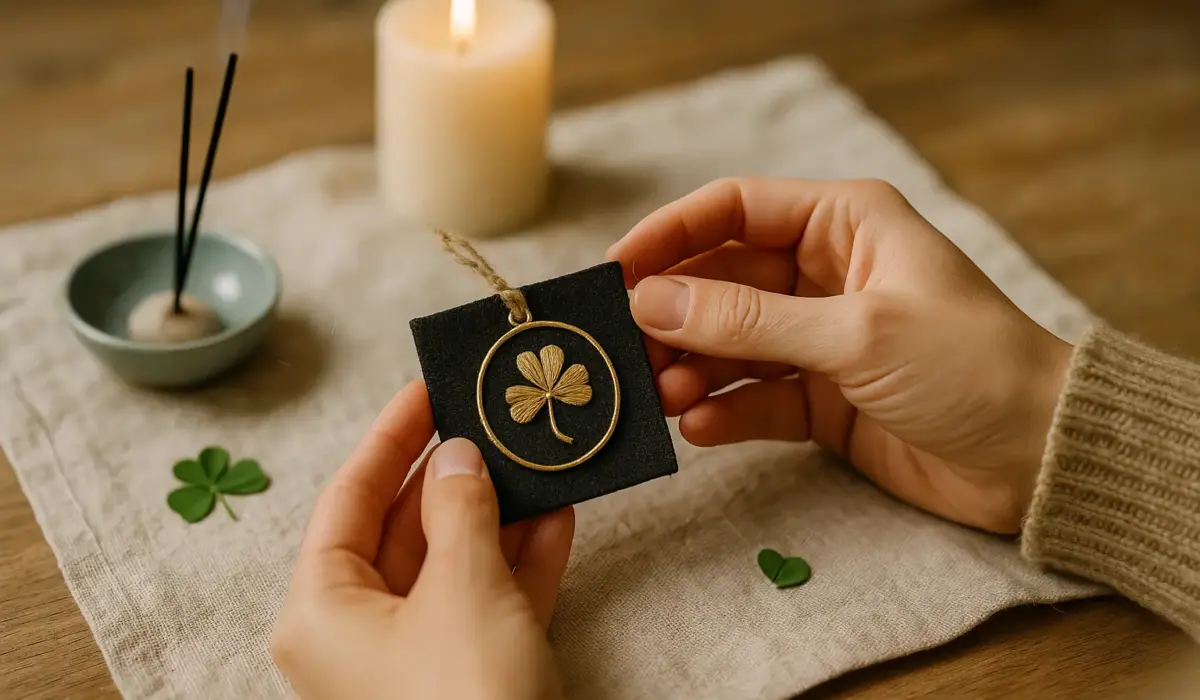 Scène montrant un cadeau porte bonheur