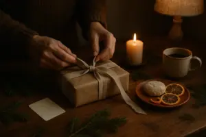 Un homme ouvrant son cadeau innoubliable