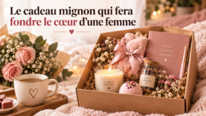 Coffret cadeau mignon pour femme avec bougie, fleurs séchées, chocolats et petites attentions romantiques