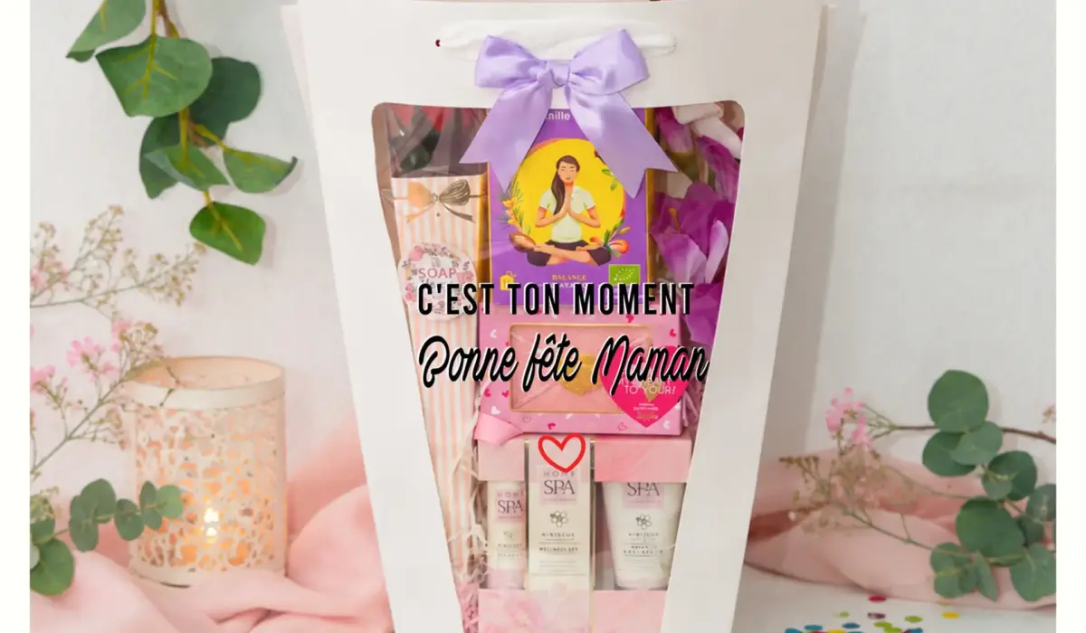 Coffret cadeau pour maman préparé avec amour par ses enfants