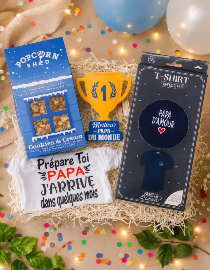 Offrez une surprise inoubliable avec notre coffret complet Mon coup 2 cœurs, conçu pour célébrer l'arrivée de bébé avec tendresse et élégance.