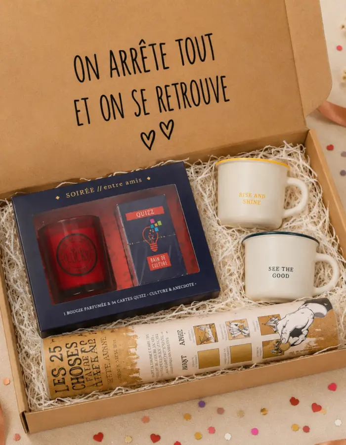 Coffret Moments à partager – idée cadeau originale pour couple pour créer des moments complices, parfait pour anniversaire, crémaillère ou Saint‑Valentin.