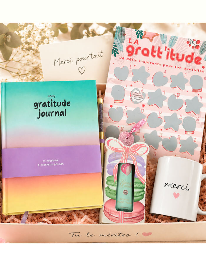 Kit de gratitude femme à composer : une délicate attention pour dire merci après un service rendu.